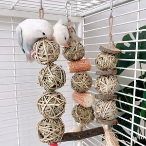 Eco-Friendly Bird <strong>Parrot</strong> Teething Chew <strong>Toy</strong> String Grass Ball Natural Medium Size 52g Indoor Outdoor Cleaning Teeth Fun - Product Image 4