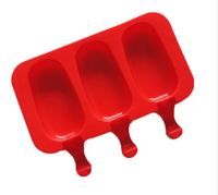 Moule à sucettes glacées au chocolat en forme de fruits, réutilisable et mignon, en silicone, avec couvercle et bâton