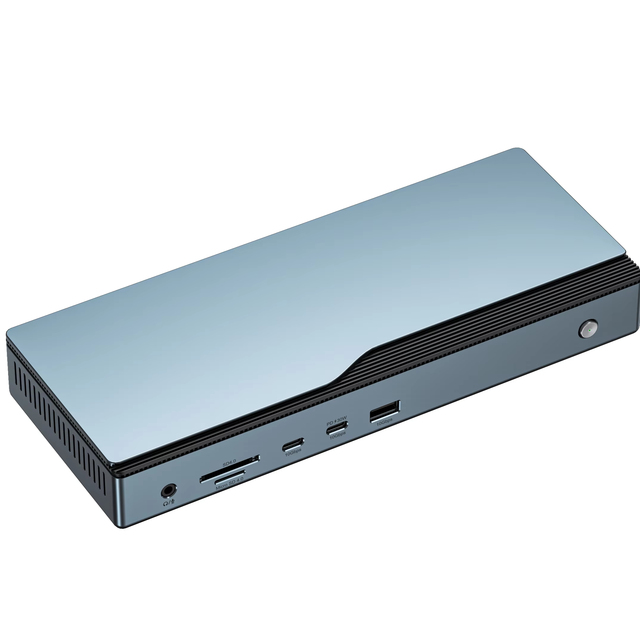 Quad Display Docking Station with 100W PD 8K/4K HD-MI/DP SD4.0 Card Reader 2.5G Ethernet USB-C 10Gbps Win/Mac DisplayLink