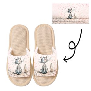 Nuevas Pantuflas de Lino para Mujer, Personalizables, con Diseño de Animales Adorables, Cálidas, Modernas, Cómodas, con Punta Abierta, Antideslizantes y Suaves para el Hogar - Product Image 2