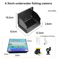 EYEWA V1 Détecteur de Poissons Sous-Marin 20M 1000TVL Caméra de Pêche sur Glace avec Écran LCD 4.3" et 12 LED Vision Nocturne pour la Pêche