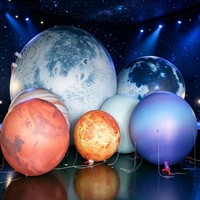 Ballon gonflable personnalisé en PVC, modèle lune et planète lumineux, suspendu et flottant, pour fêtes, centres commerciaux et publicité extérieure