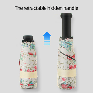 Trung Quốc Nhà sản xuất ô bán buôn xách tay UPF50 + UV bảo vệ tùy chỉnh in 5 lần có thể gập lại gấp túi ô - Product Image 2