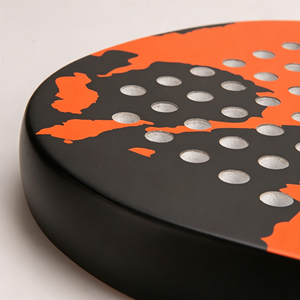 Raquette de beach tennis en forme de larme avec motif rouge et noir, en fibre de carbone, poignée antidérapante, absorption des chocs, filet en nylon, design portable - Product Image 3