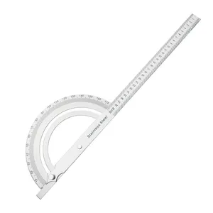 مقياس منقلة لقياس زاوية الفولاذ المقاوم للصدأ قياس زاوية بزاوية عالية الدقة نصف دائرة
