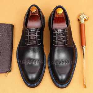 Chaussures Derby Rétro Britanniques de Luxe pour Hommes 2025 – Chaussures Habillées Formelles pour Mariage en Cuir avec Couture Norvégienne et Bout Rond - Product Image 4