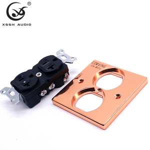 เต้ารับติดผนังทองแดงเปลือย NEMA 2 ระดับออดิโอไฟล์ สำหรับเครื่องขยายเสียงและซับวูฟเฟอร์ มาตรฐานอเมริกา พร้อมกล่องเต้ารับแบบชุบ - Product Image 3