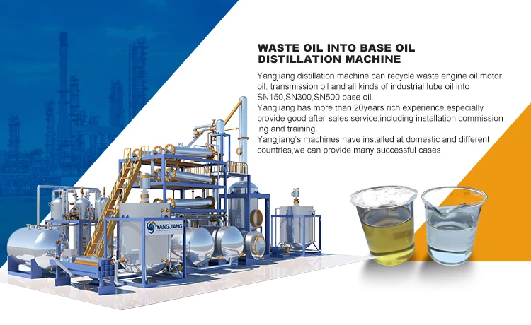 Producers Making Used Waste Black Dirty Engine Motor Oil To New Group 2 Base Oil vaduum distillation machine With PLC control system