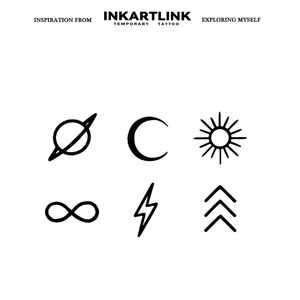 Tatouages temporaires en gros, petits symboles, longue durée, 15 jours, imperméables, jus de fruits naturels, art corporel pour doigts, oreilles, cou, en vrac - Product Image 3