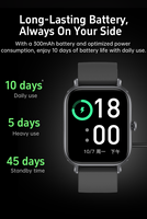 Reloj Inteligente, Pantalla Táctil Completa de 1.95'', Resistente al Agua IP68, Llamadas por BT5.3, Monitor de Frecuencia Cardíaca/Presión Arterial/SpO2, Más de 100 Deportes, 350mAh CX3