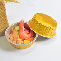 Moule à gobelets en aluminium jetable Matériau de qualité alimentaire avec couvercle Plaque à bol à pudding micro-ondable