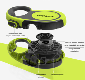 Correa de perro retráctil ajustable con cinta reflectante resistente Coolbud - Product Image 2
