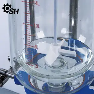 Reator químico de pirólise do laboratório, 2l 5l 10l 20l 50l 100l, reator de vidro jaqueta com filtro a vácuo aparelho de filtro para piloto p