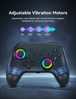 Manette de jeu sans fil HS-SW2503 avec éclairage RGB respirant, double vibration, turbo, joystick pour NS2 PC Android IOS