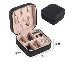Estuche de Joyería Portátil de Piel Sintética con Logotipo Personalizado, Organizador de Viaje para Joyas, Dropshipping - Product Image 5