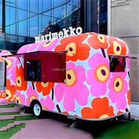 Hoogwaardige mobiele koffie- en ijsverkoopwagen op maat gemaakt, opvallende foodtruck met volledig uitgeruste keuken voor boetieks