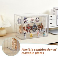 Étagère de présentation en acrylique transparente, armoire empilable avec plaques mobiles et porte magnétique pour objets de collection