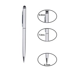 2026 Universal <b>Rotatable</b> Office Metal Capacitive Stylus Pen with Black Rubber Tip - Product Image 3
