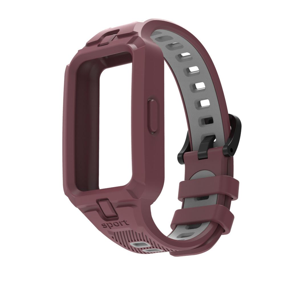 Wine red + gray [two-tone sports watch strap]