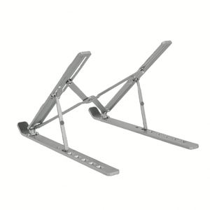Support de refroidissement pour ordinateur portable en alliage d'aluminium argenté NINGSHING 2025 avec tapis antidérapant en silicone, support portable stable et design évidé - Product Image 2