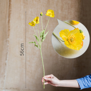 Bouquet de coquelicots artificiels en soie Kch pour la décoration de la maison et des mariages - Product Image 2