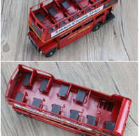 Modèle de bus à deux étages en métal, artisanat design Art Déco, nouveau modèle populaire, convertible, décoration d'intérieur londonienne, objet de présentation