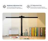 Grande lampe de bureau LED minimaliste en aluminium avec pince, à induction tactile, flexible, à intensité variable, pour la lecture et l'étude, protection oculaire