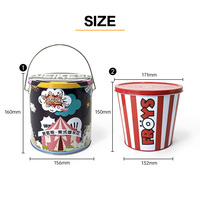 Seau à Popcorn Métallique Décoratif JYB Multi-Tailles – Contenant en Métal pour Popcorn, Commande en Gros Prise en Charge pour Carnavals/Fêtes d'Enfants