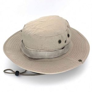 Wholesale Wide Brim Embroidery logo Custom Climbing Fishing Boonie <b>Bucket</b> <b>Hat</b> Outdoor Fisherman <b>Hat</b> <b>With</b> <b>String</b> - Product Image 2