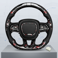 Volant de course sport en cuir et fibre de carbone personnalisé pour Dodge SRT Hellcat Redeye - 3 branches 35 mm Grip GLS fabriqué à Zhengzhou