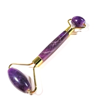 Rouleau de massage facial en cristal d'améthyste HZ, vente en gros d'usine, anti-rides, anti-âge, pour les yeux et le visage, idéal pour les cadeaux de mariage