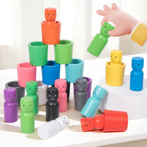 Juego de Rompecabezas Montessori de Clasificación de Colores, Anillos Apilables, Muñecos de Madera, Juego de Contar, Juguetes Educativos para Niños y Niñas - Product Image 3