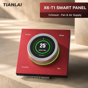 Thermostat Tuya Zigbee Tianlai TL-X6-T1, interrupteur mural, contrôle double mode climatisation et chauffage au sol, boîtier 86 pour maison intelligente - Product Image 1