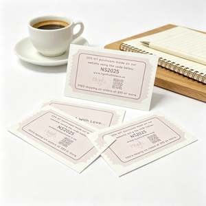 Tarjeta de Descuento Personalizada con Código de 20% de Descuento, Color Rosa Vintage, para Pedidos - Product Image 1