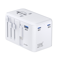 Adaptateur secteur universel Kantravel Multinational Travel 2500W, chargeur rapide Gan 100W, chargeur de voyage universel avec prise USB pour ordinateur portable