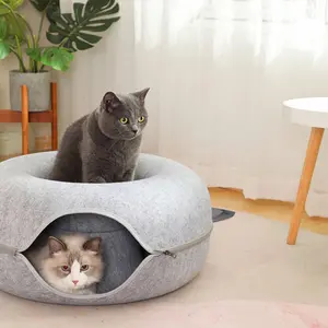 50*50*20 cm feutre rond chat Tunnel ensemble canal en gros chat interactif jouets Tube Tunnel pour chats d'intérieur