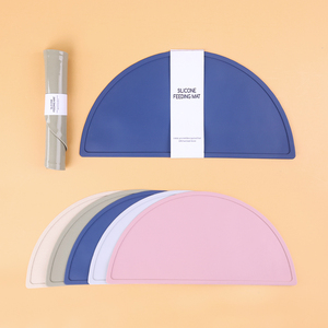 แผ่นรองซิลิโคนทรงกลมพร้อมขอบยกสำหรับป้อนอาหารเด็กทารกไม่ลื่นไม่มี BPA โลโก้ตามสั่งเป็นมิตรกับสิ่งแวดล้อม - Product Image 2