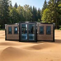 Maison conteneur en acier de luxe pliable et extensible de 20 pieds, villa modulaire préfabriquée portable, 2 à 5 chambres