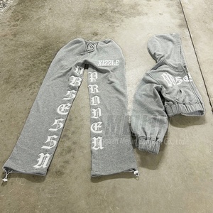 Ensemble de survêtement personnalisé pour femme avec broderie, gris délavé, 100 % coton, sweat à capuche zippé et pantalon de survêtement - Product Image 6