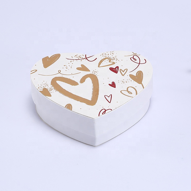 Luxury custom logo small wedding candy packing heart shaped chocolate gift box packaging