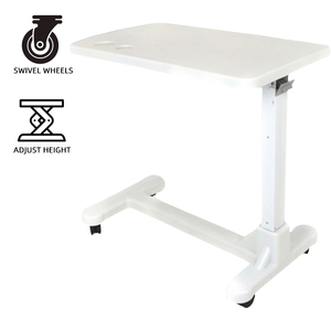 Table de lit d'hôpital à roulettes, bureau surélevé réglable en hauteur <span class=keywords><strong>pour</strong></span> patients, <span class=keywords><strong>personnes</strong></span> âgées, utilisation à domicile avec ordinateur <span class=keywords><strong>portable</strong></span> - Product Image 1