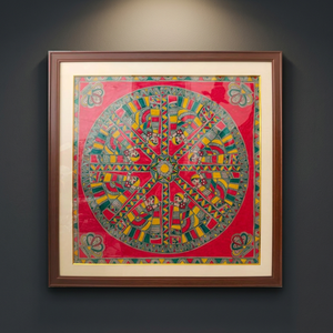 Pintura Decorativa Hecha a Mano en 3D de Metal, Estilo Madhubani de Bihar, Arte Folclórico Tradicional Indio de Jharkand 7649 - Product Image 4