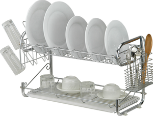 Dish Rack Durable 2 Tier Dish Wire Rack For Kitchen Metal Storage Organizer Dish Plate Drying Holder