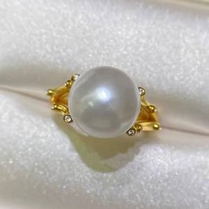 10602 DIY Pearl Accessories S925 Silver Ring Empty Set <b>Butterfly</b> Ring with 7-9mm Round <b>Beads</b> Silver Jewelry Set - Product Image 2