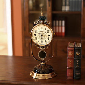 European Style Retro <b>Table</b> <b>Clock</b> Circular Decorative Pendulum <b>Clock</b> For Living Room Ornamental <b>Clock</b> 6906-1 - Product Image 2