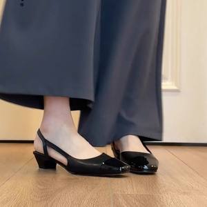 Nouvelles Chaussures Femme Chic Françaises à Bout Carré 2026, Sandales à Talon Carré Noir à Bout Fermé, Confortables et Anti-fatigue, Chaussures pour Dames à Talon Bloc - Product Image 1