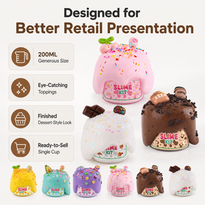 Slime au beurre 200 ml, thème dessert, OEM ODM, étiquette privée personnalisée, 6 styles en stock, jouet pour enfants, cadeau, EN71 ASTM CPSIA, vente en gros - Product Image 2