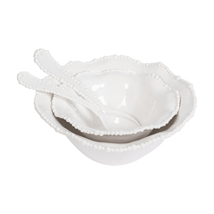 Collection de <span class=keywords><strong>vaisselle</strong></span> en mélamine blanche à bordure perlée de luxe, bols, plateaux et support à gâteau durables pour les mariages et les événements - Product Image 2