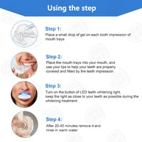 Kit OEM de blanqueamiento dental para uso doméstico, bandejas de geles seguras con luz azul para dientes sensibles, blanqueamiento dental