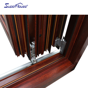 Ngoại thất <span class=keywords><strong>accordion</strong></span> cửa nhôm cửa kính Trung Quốc cửa sổ nhà máy 10 năm bảo hành cửa thương mại gỗ màu hạt - Product Image 6